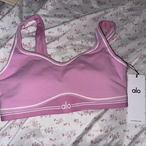 ALO Yoga Women's Candy Hearts Pink Sports Bra - NWT